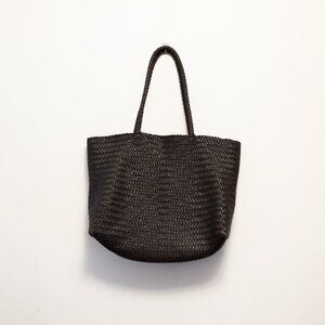 Madewell The Handwoven Leather Tote coffee bean color